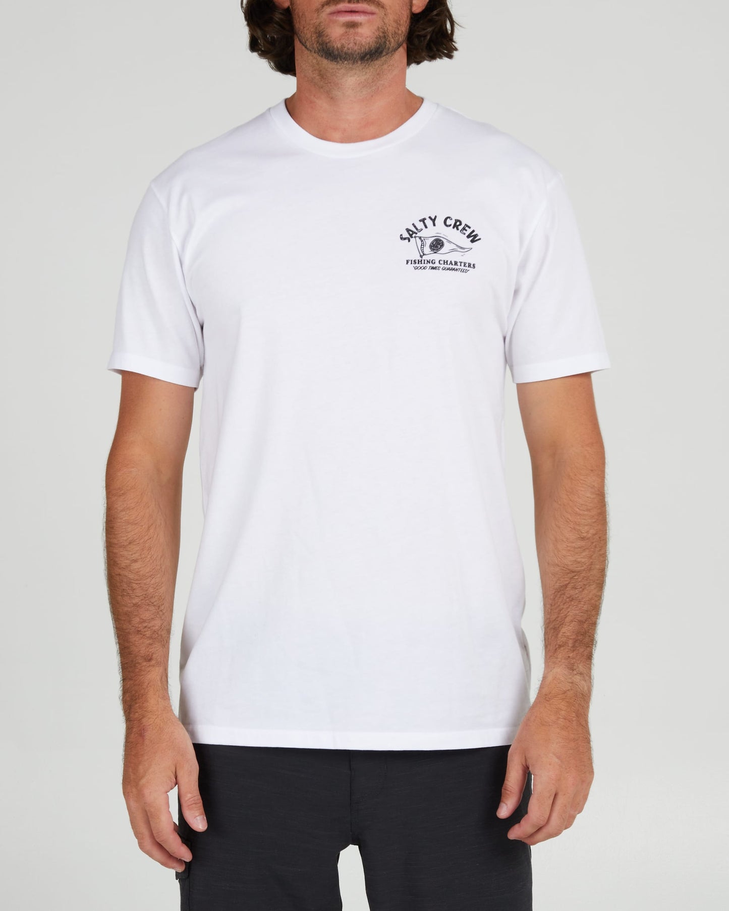 Salty crew T-SHIRTS S/S FISHING CHARTERS PREM S/S TEE - White in White