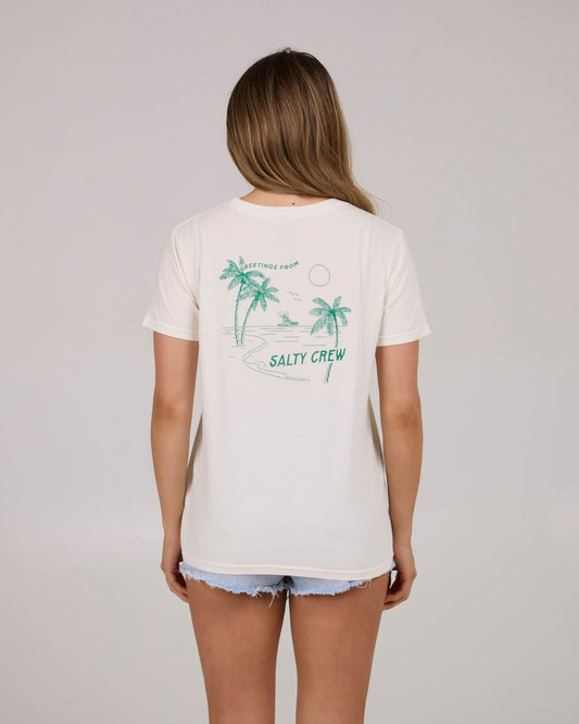 Salty crew T-SHIRTS S/S Greetings B.f Tee - Off White in Off White