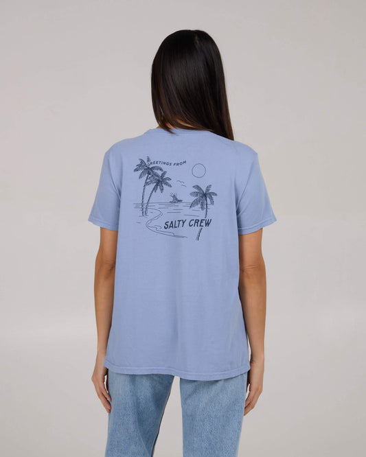 Salty crew T-SHIRTS S/S Greetings B.f Tee - Violet Blue in Violet Blue