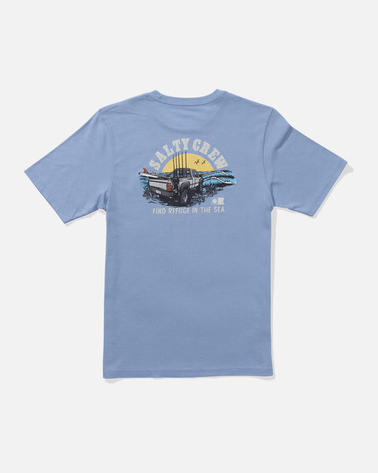 Salty crew T-SHIRTS S/S Lifted Ss Tee Kids - Marine Blue in Marine Blue