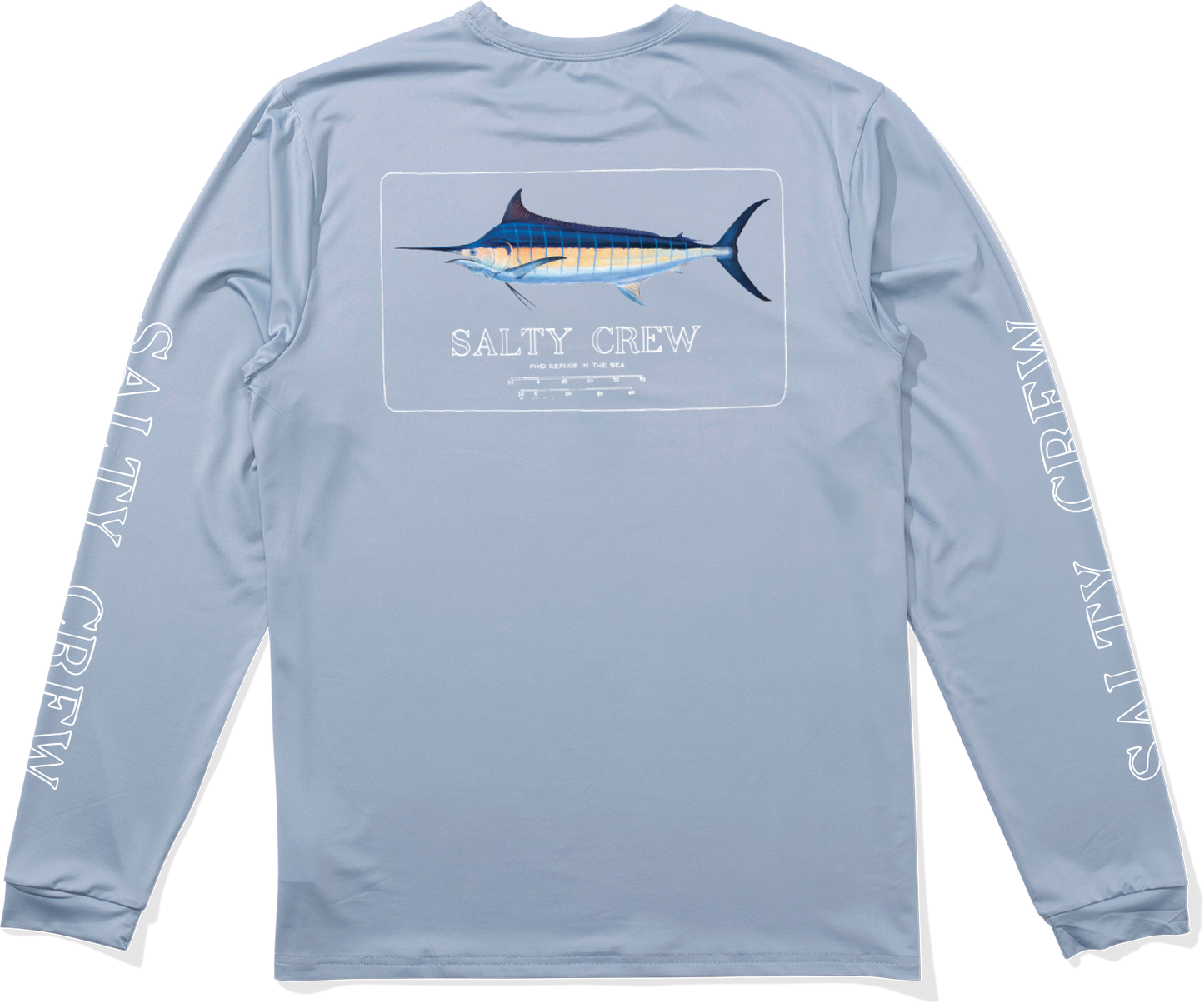 Marlin Mount Ls Tech Tee - Blue Fog