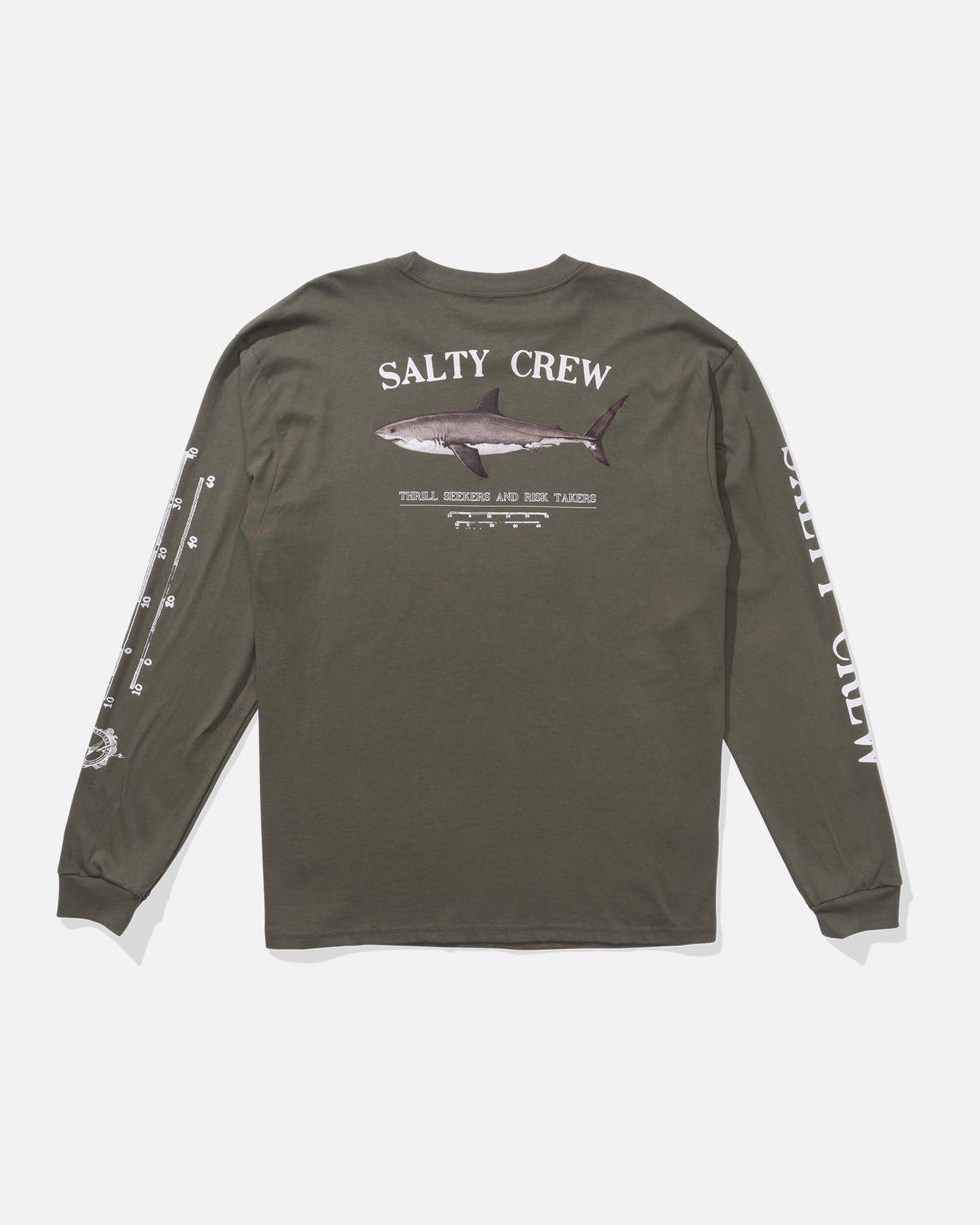 Salty crew T-SHIRTS L/S Bruce L/S Tee - Dusty Olive in DUSTY OLIVE