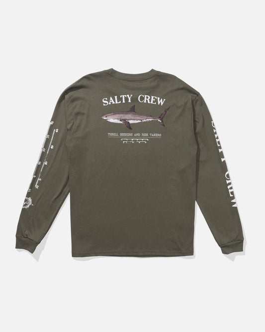 Salty crew T-SHIRTS L/S Bruce L/S Tee - Dusty Olive in DUSTY OLIVE