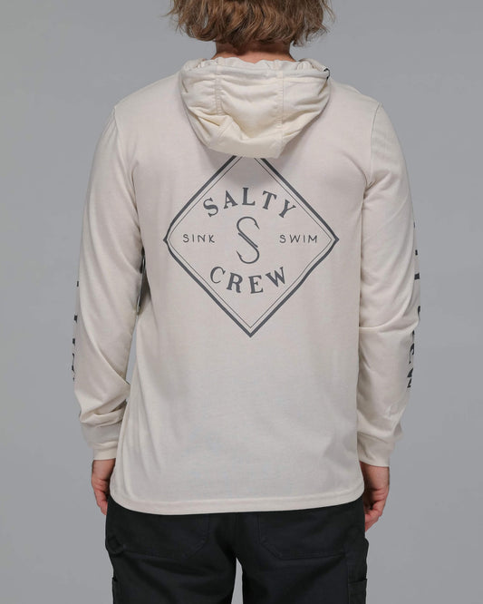 Salty crew TECH TEES Tippet Pocket Hood Tech Tee - Natural Upf 40+ in Natural