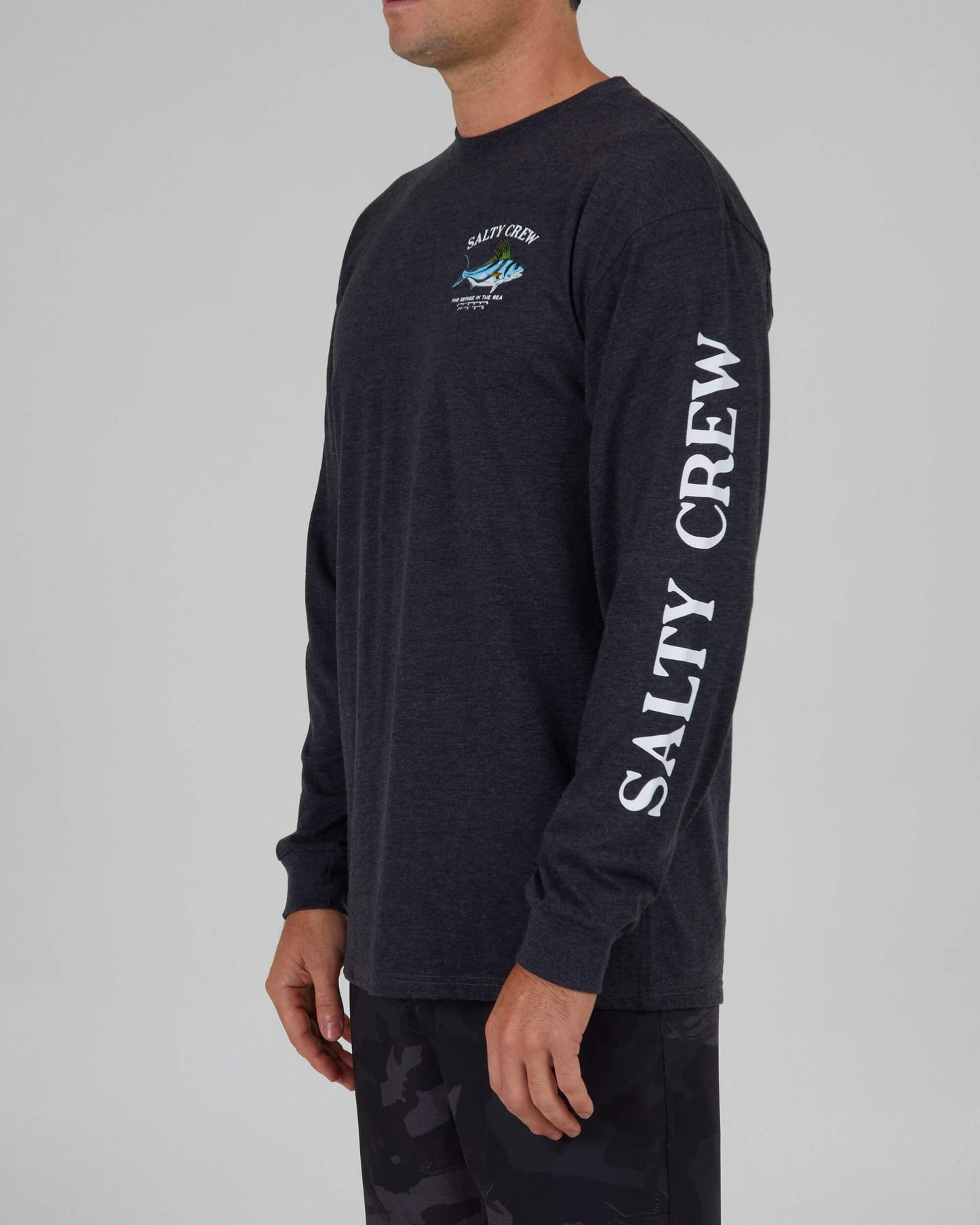 Salty Crew Hommes - Rooster Premium L/S Tee - Charcoal Heather