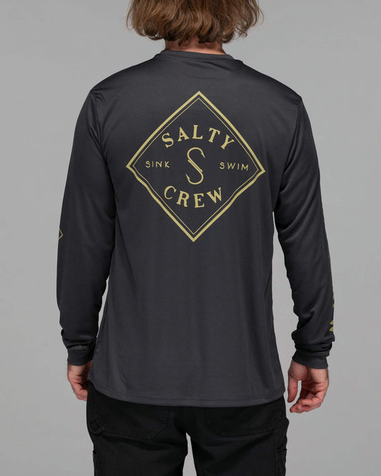 Salty crew SUN PROTECTION Tippet L/S Sunshirt - Charcoal Upf 50+ in Charcoal