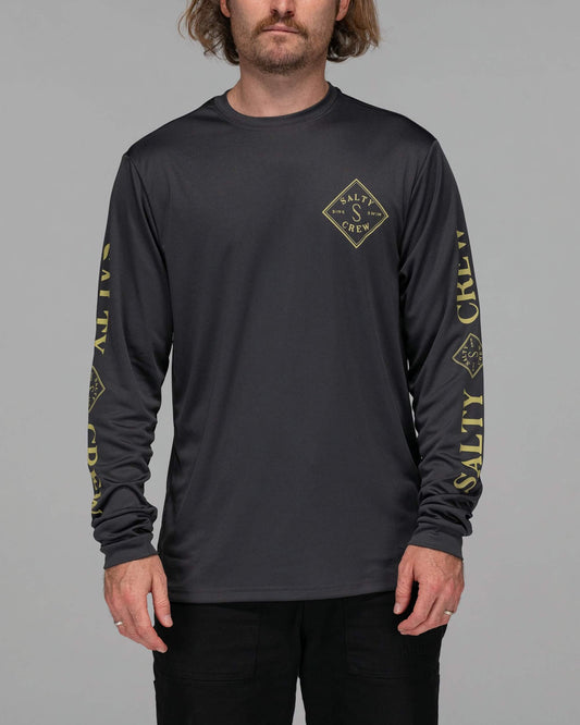 Salty crew SUN PROTECTION Tippet L/S Sunshirt - Charcoal Upf 50+ in Charcoal