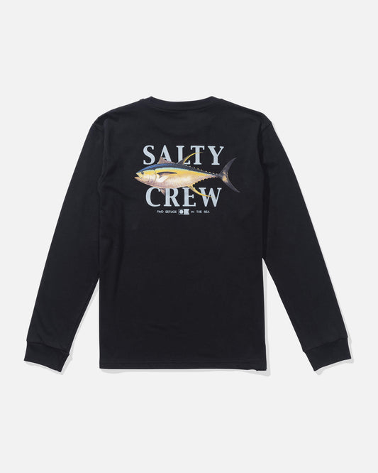 Salty crew T-SHIRTS L/S Yellowfin Ls Tee Kids - Black in Black