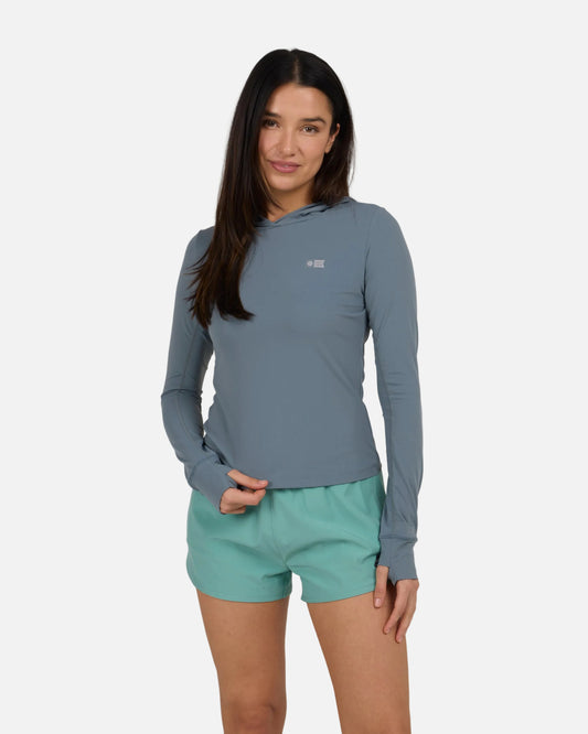 Alpha Hooded Rashguard - Fin Blue