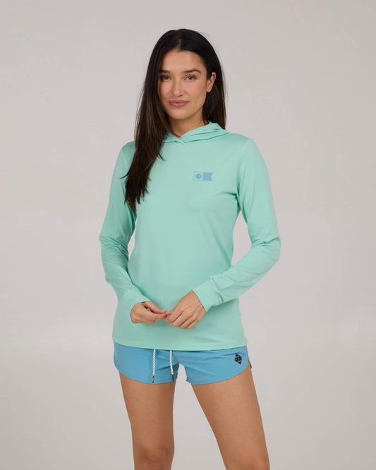 Salty crew SUN PROTECTION Flagship Hooded Sun Shirt - Mint in Mint