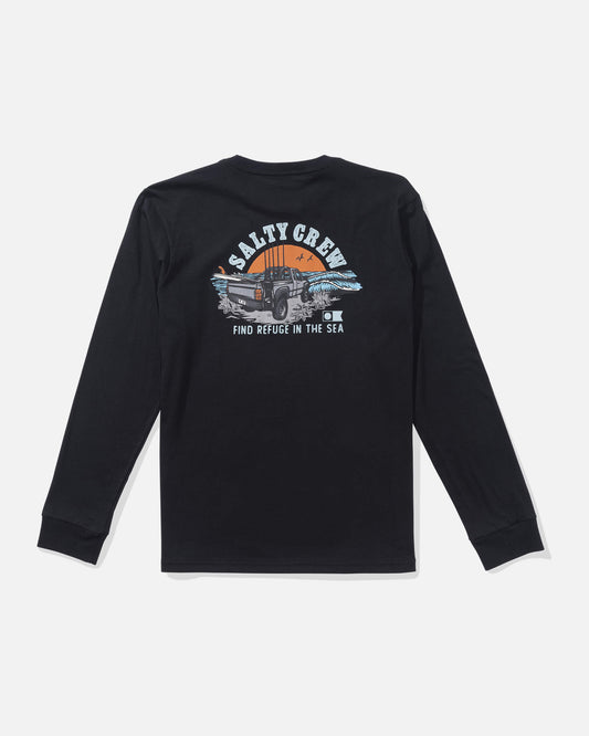 Salty crew T-SHIRTS L/S Lifted Ls Tee Kids - Black in Black
