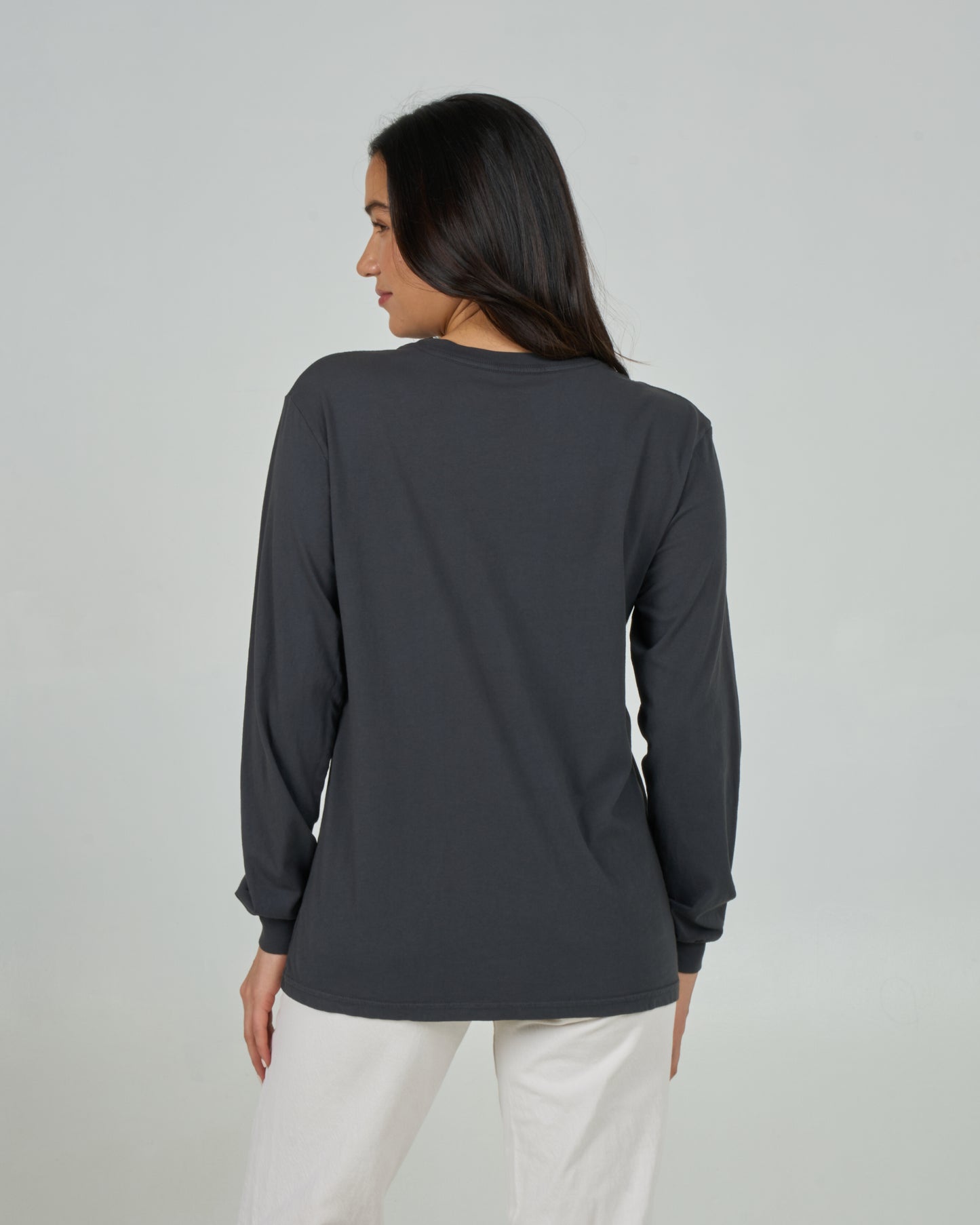 Heart Shark Ls B.f Tee - Charcoal