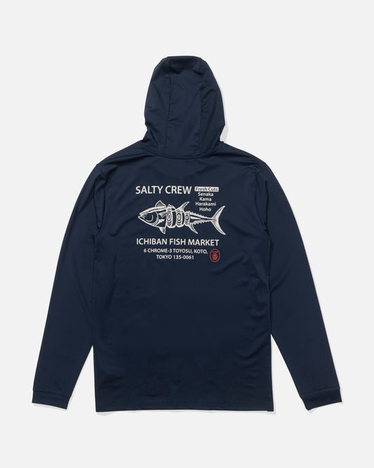 Fish Market Hood Sunshirt - Navy
