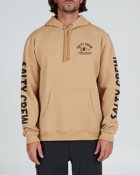 Salty Crew Men - Fishing Charters Hood Fleece - Sandstone
