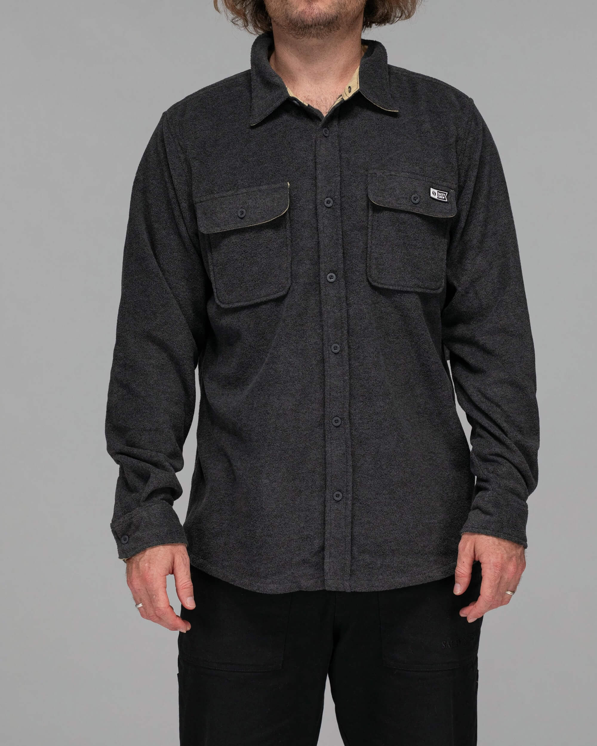 Shop Swellter Polar Fleece Shirt Charcoal Heather