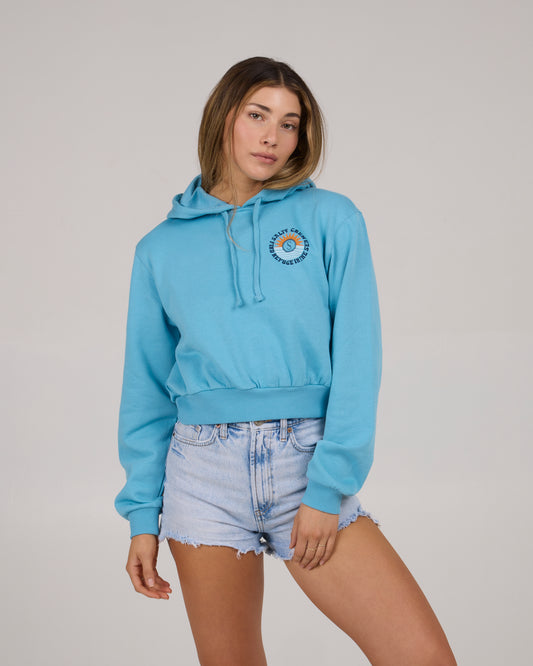 Daybreak Crop Hoody - Lagoon Blue