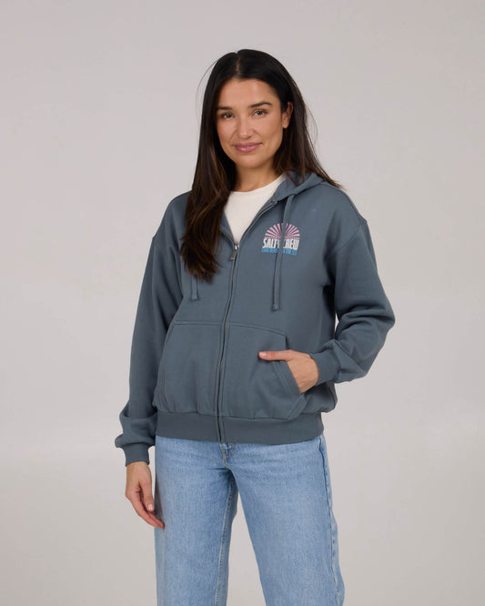 Salty crew FLEECE STANDARD In The Rays Zip Hoody - Fin Blue in Fin Blue