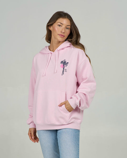 Geo Palm Hoody - Pink Skies