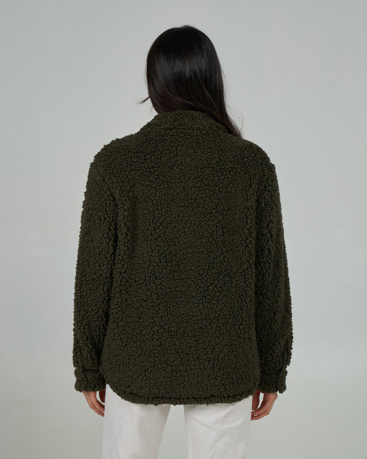 Calm Seas Shacket - Dark Olive