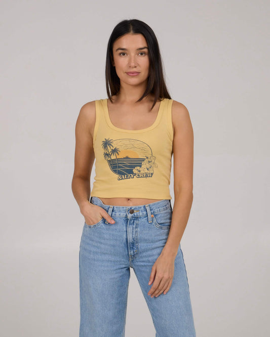 Salty crew TANK STANDARD Beach Scene Tank - Dusty Gold in Dusty Gold