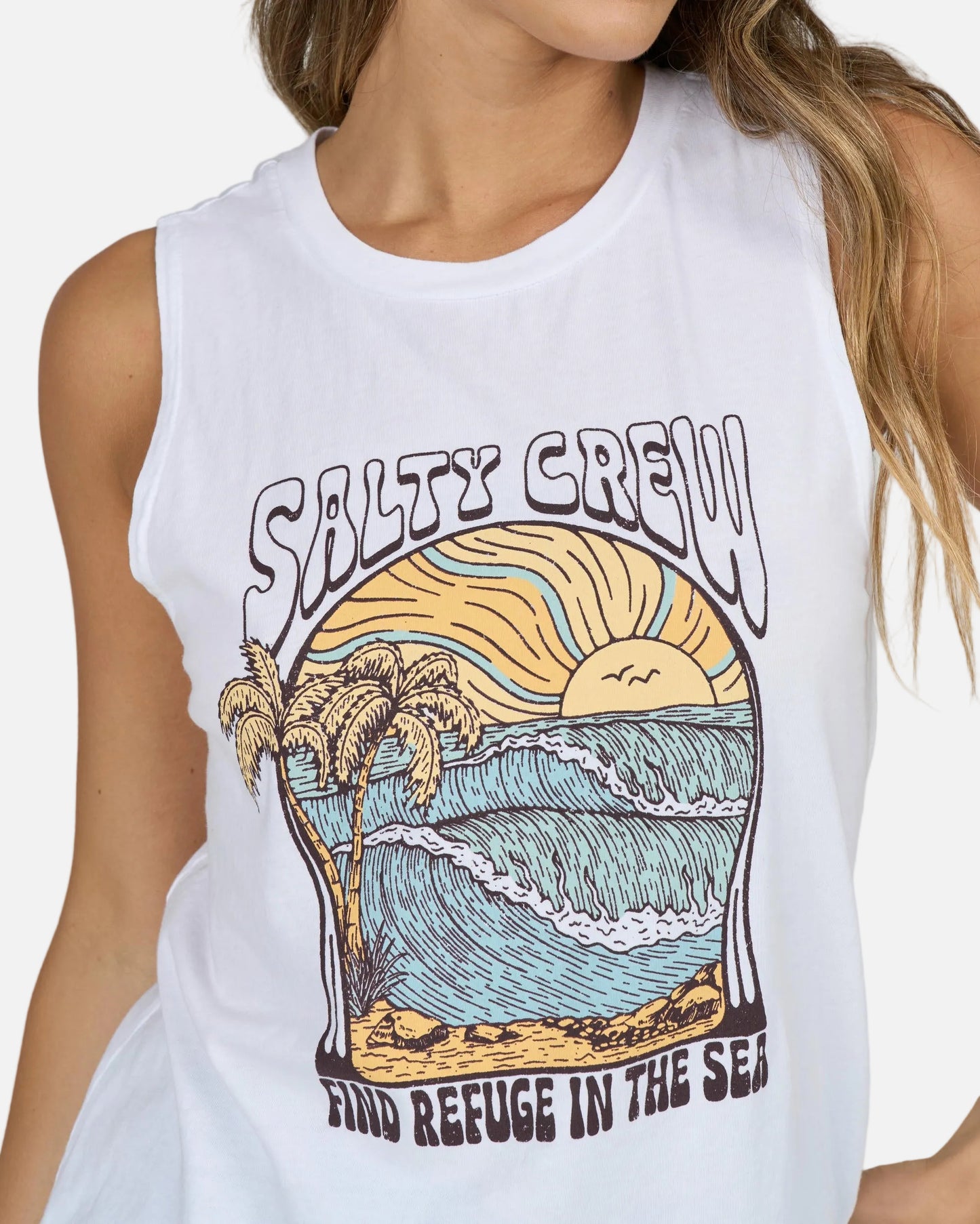 Keyhole Muscle Tank - White
