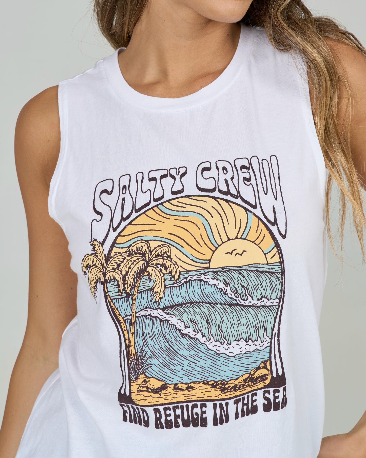 Keyhole Muscle Tank - White