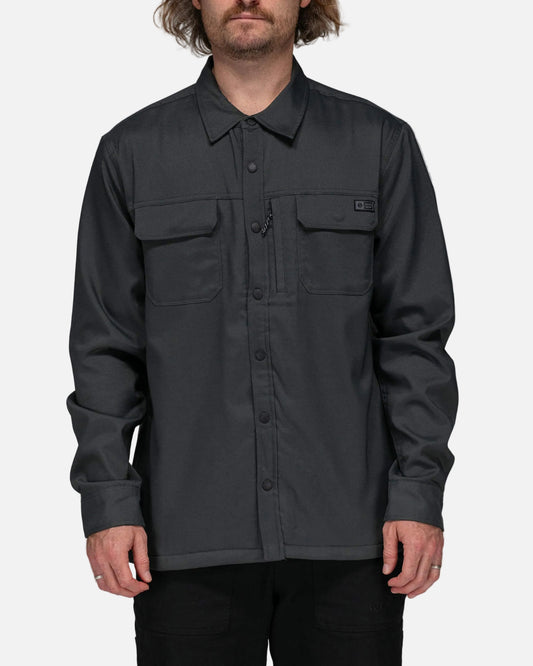 Salty crew WOVEN SHIRTS Fathom L/S Tech Shacket - Charcoal in Charcoal