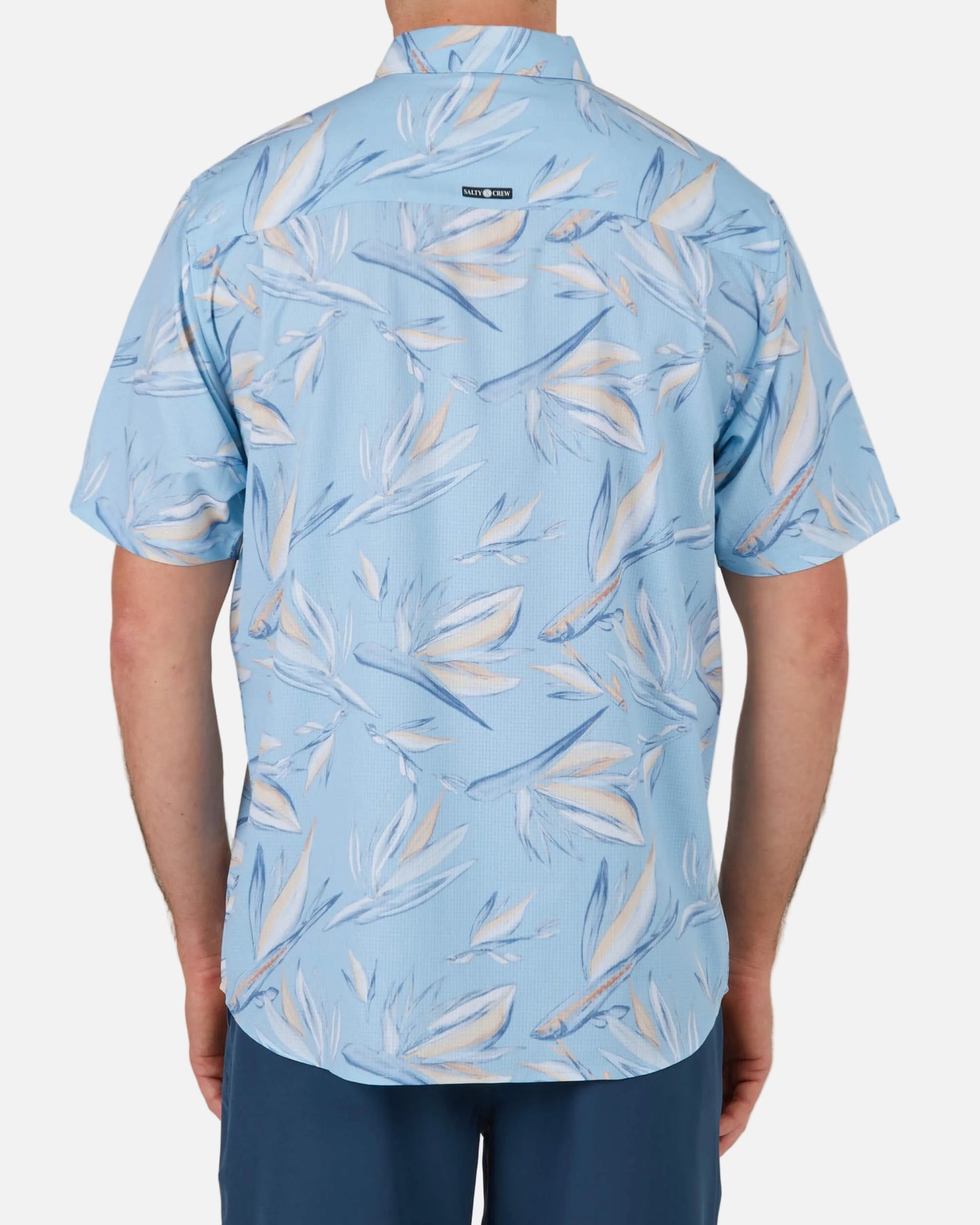 Floral Flyer Ss Tech Woven - Light Blue