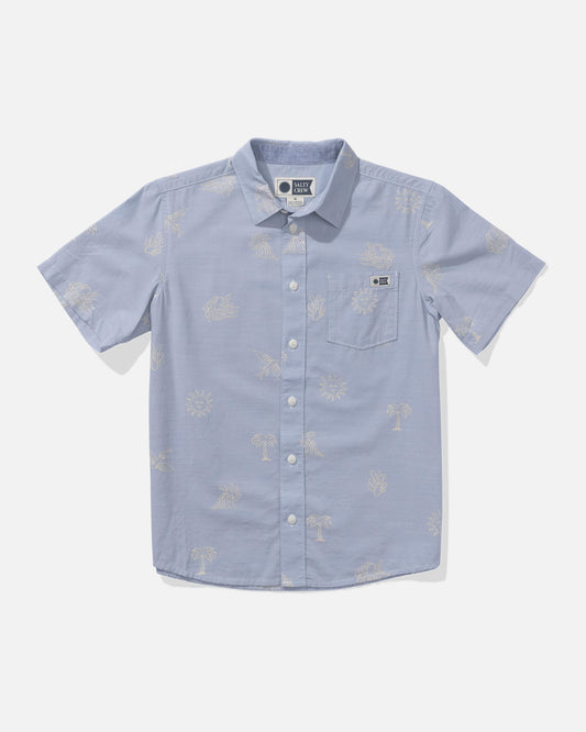 Salty crew WOVEN SHIRTS Good Vibes Ss Woven Kids - Blue Fog in Blue Fog