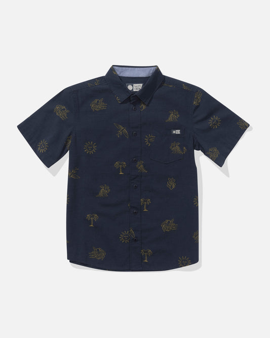 Salty crew WOVEN SHIRTS Good Vibes Ss Woven Kids - Navy in Navy