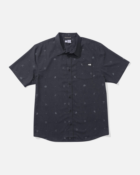 Salty crew WOVEN SHIRTS Micro Vibes Ss Tech Woven - Coal in Coal