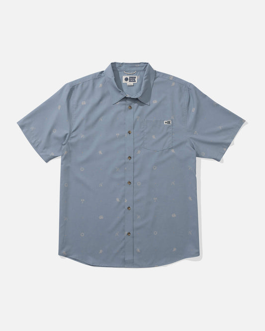 Salty crew WOVEN SHIRTS Micro Vibes Ss Tech Woven - Deep Sea in Deep Sea