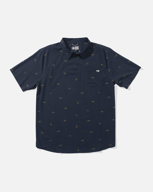 Salty crew WOVEN SHIRTS Mayday Perf Ss Tech Polo - Navy in Navy