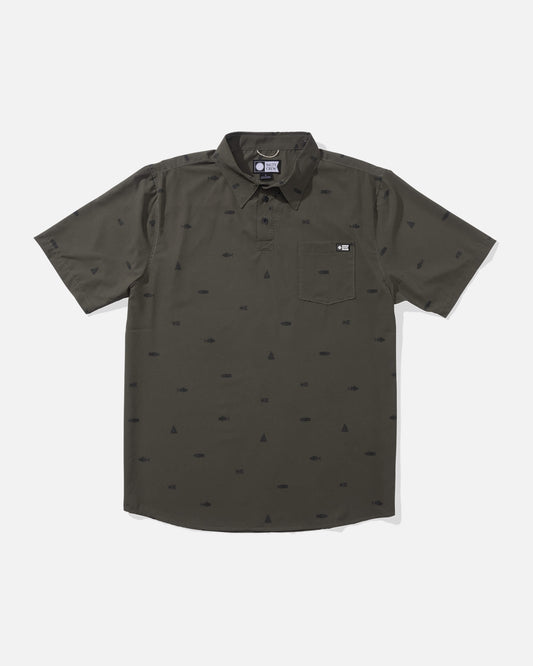 Salty crew WOVEN SHIRTS Mayday Perf Ss Tech Polo - Olive in Olive