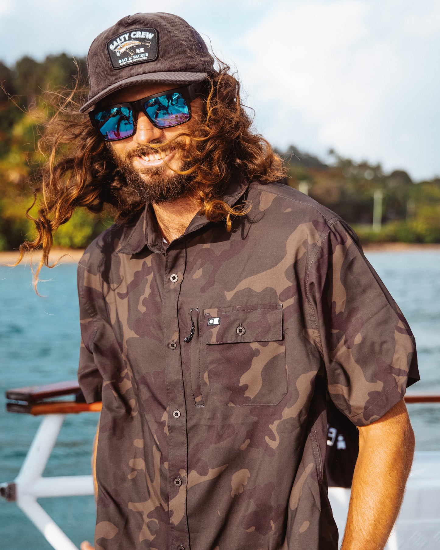 Flagship Uv Button Up - Dark Camo