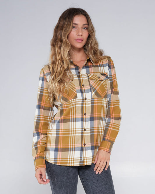 Salty Crew Womens - Long Haul Flannel - Gold