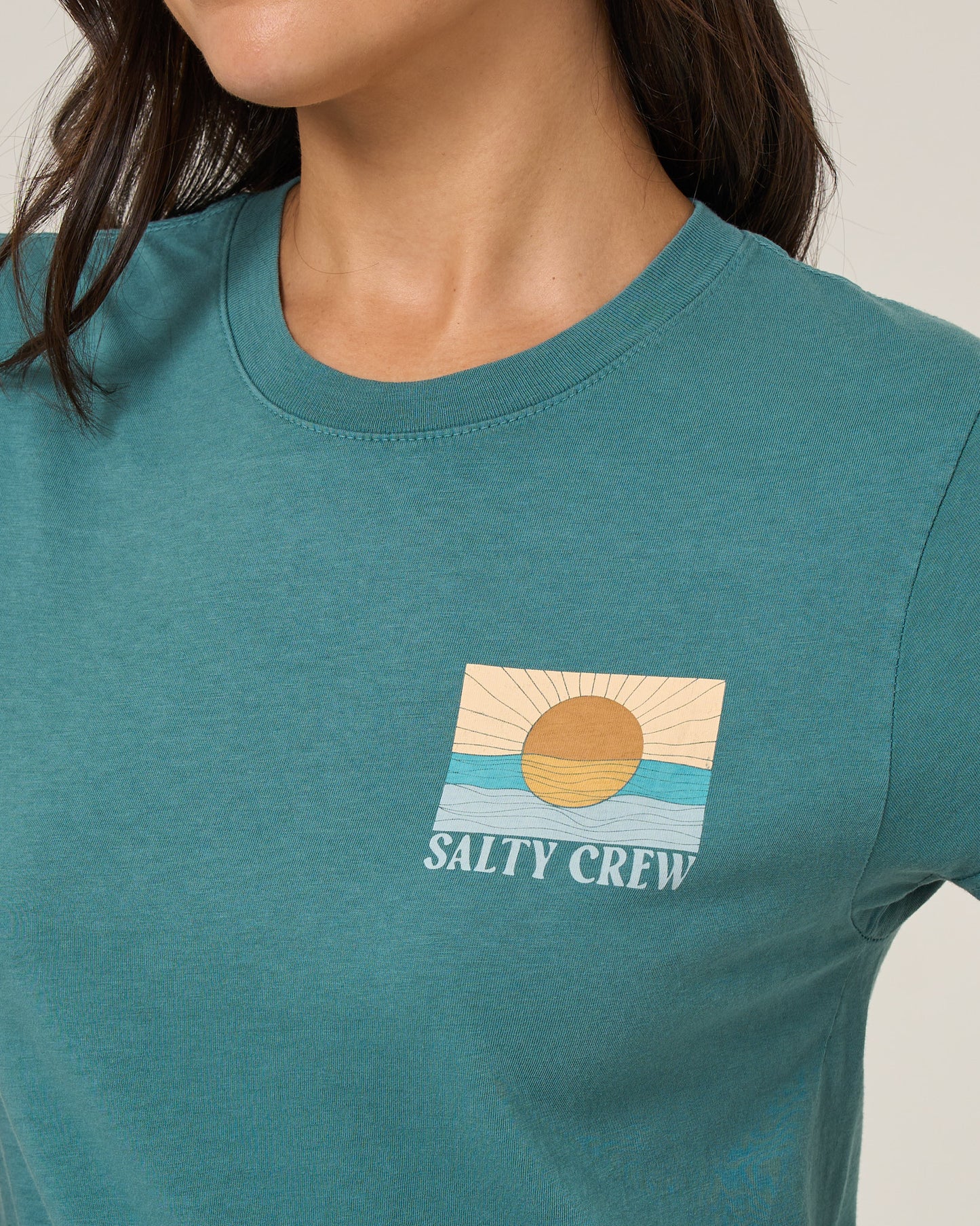 Retro Wave Modern Tee - Teal