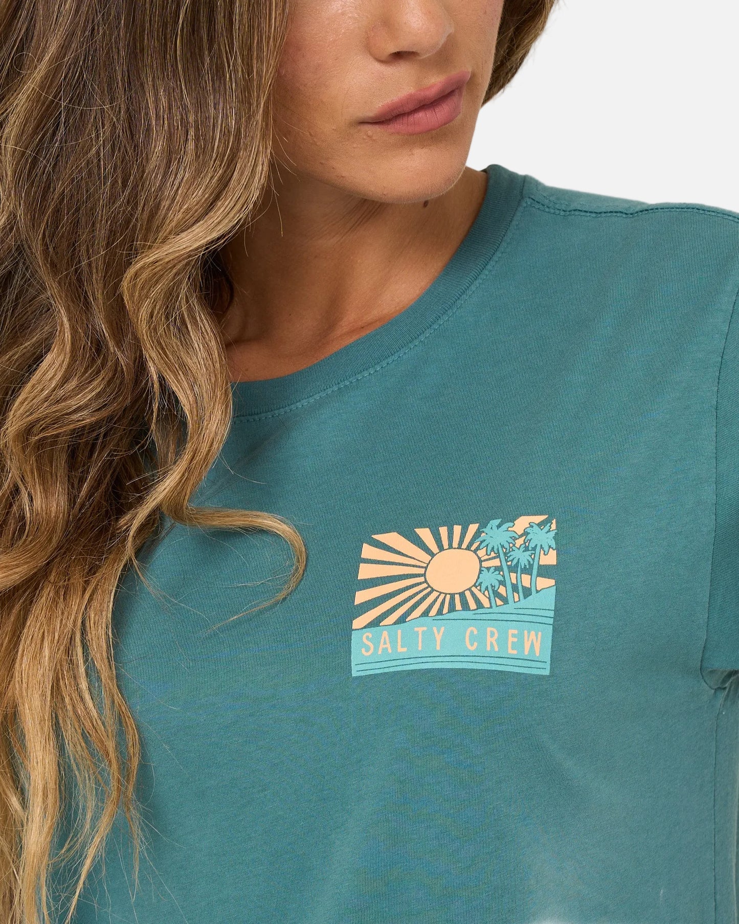 Rise And Smile Bf Tee - Teal