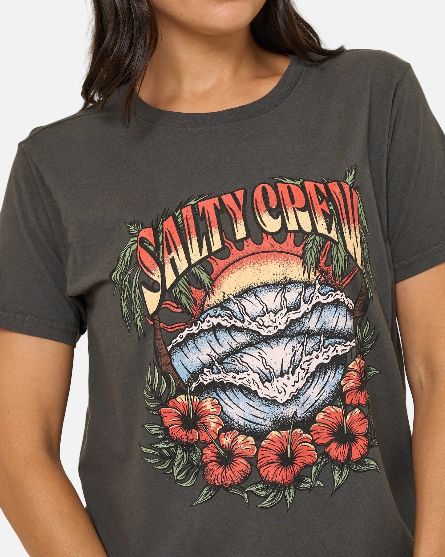 Sc Tour Bf Tee - Charcoal