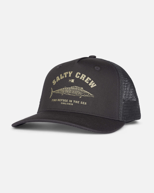 Salty crew HATS Wahoo Stamp Retro Trucker - Charcoal in Charcoal