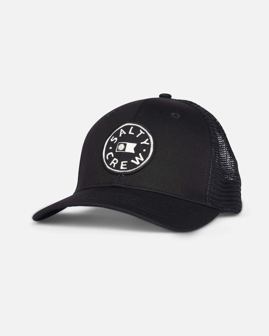 Salty crew HATS Watermark Retro Trucker - Black in Black