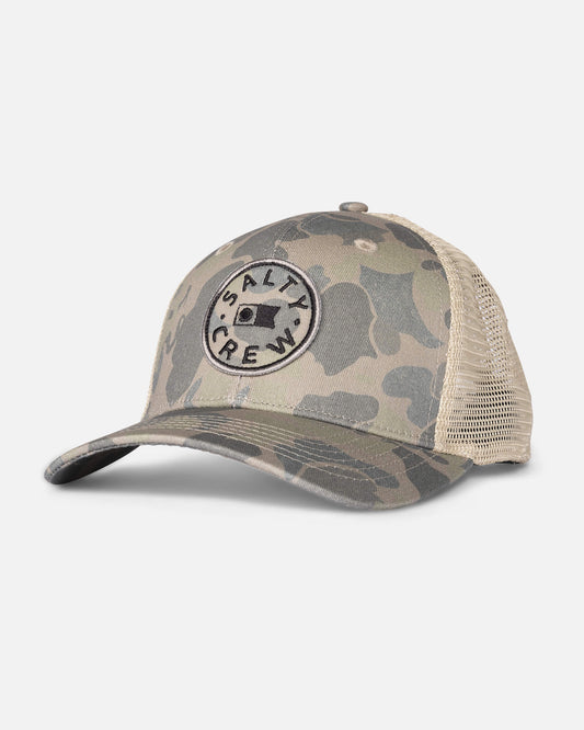 Salty crew HATS Watermark Retro Trucker - Sand Camo in Sand Camo