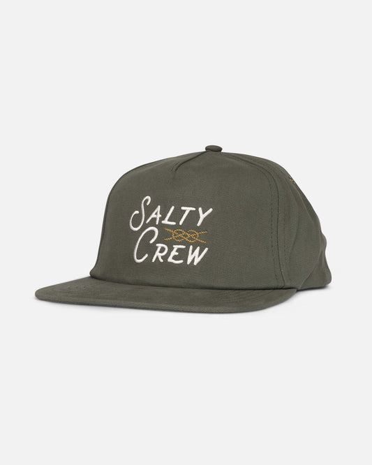 Salty crew HATS Splice 5 Panel - Olive in Olive