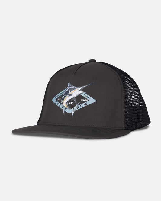 Salty crew HATS Diamond Marlin Trucker - Charcoal/Black in Charcoal/Black