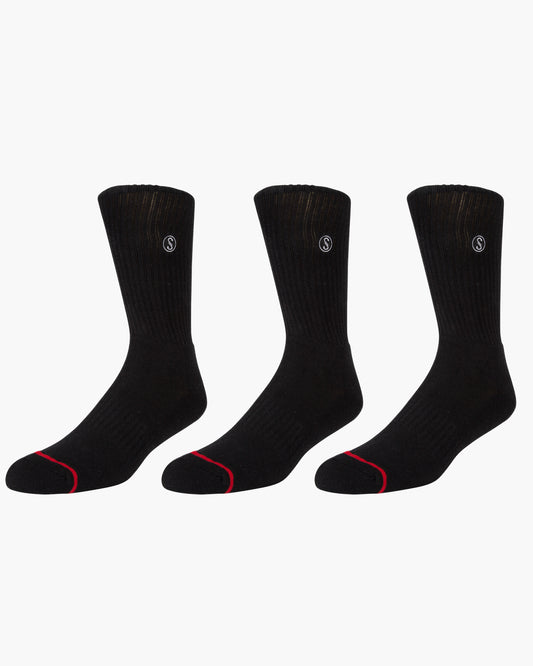Salty Crew Men - Line Up 3 Sock Pack - Black