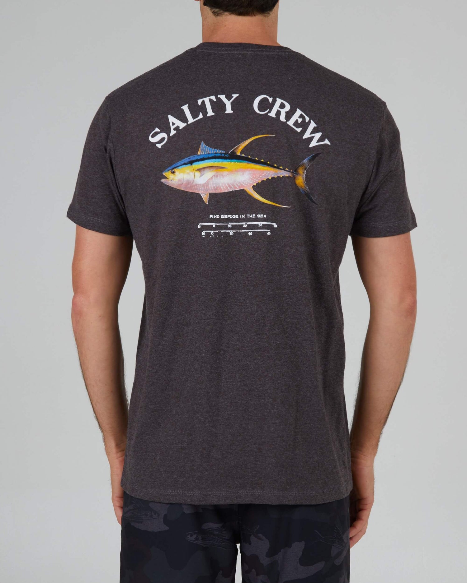 Salty crew T-SHIRTS S/S Ahi Mount S/S Tee - Charcoal Heather in CHARCOAL HEATHER