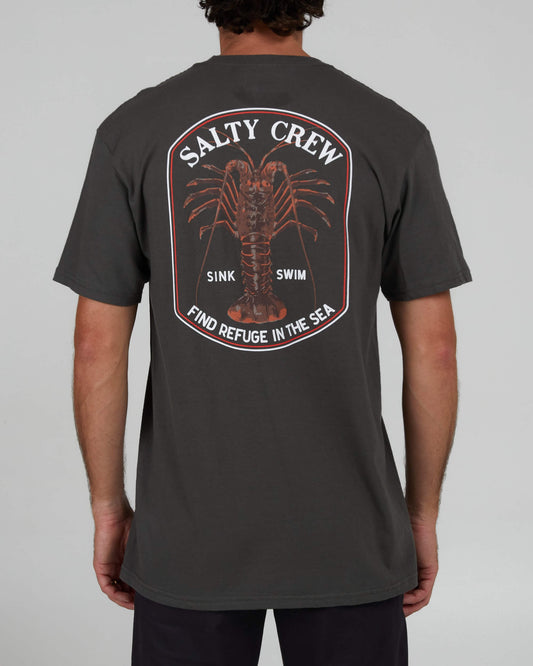 Salty Crew Heren - Gestekeld Standaard S/S Tee - Charcoal