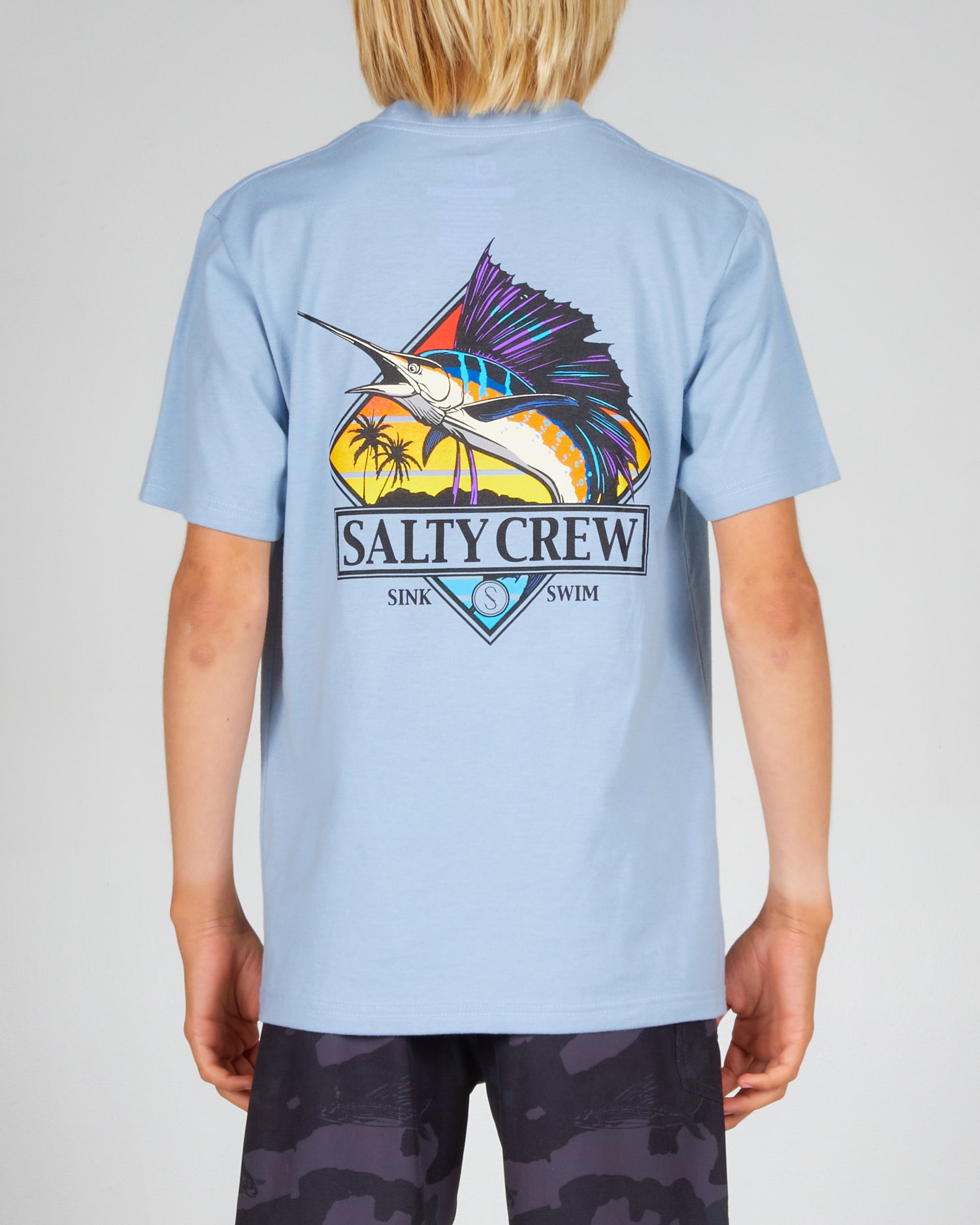 Salty crew T-SHIRT S/S GONE SAILIN BOYS S/S TEE - Marine Blue in Marine Blue