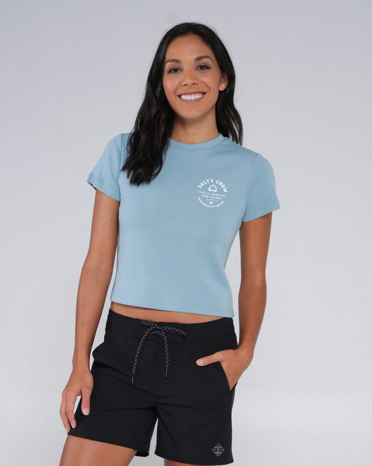 Salty Crew Mujer - Chompers Baby Tee - Marea Blue