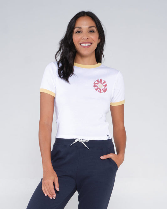 Salty Crew Mulher - Day Sea Ringer - White/Yellow